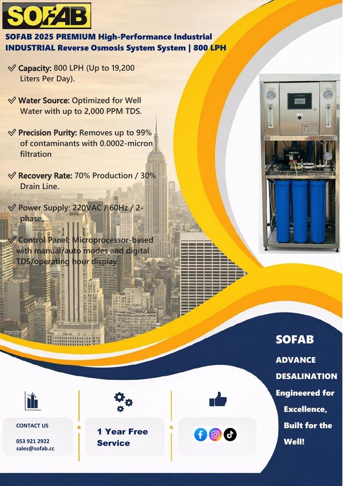Industrial RO System - 800 LPH / 19,200 LPD